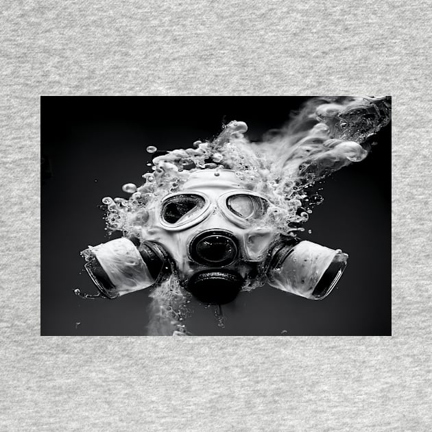 Cyberpunk Gasmask Artwork / Gasmask Splashing In Water by Unwind-Art-Work